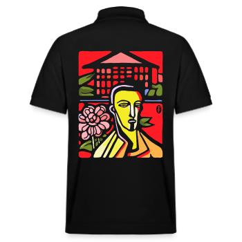 Unzufriedener abstrakter Kunst Kerl - Stanley/Stella Unisex Bio-Poloshirt PREPSTER - Schwarz - Hinten - Andy (188cm)