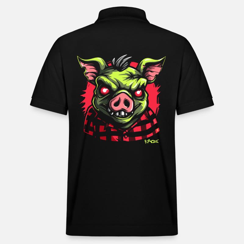 Cochon vert maléfique - Polo PREPSTER bio Stanley/Stella Unisexe - noir