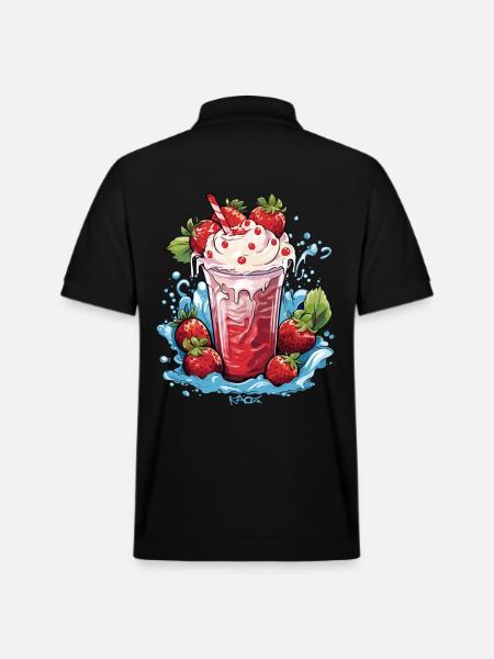 Erdbeer-Eiscreme-Milch - Stanley/Stella Unisex Bio-Poloshirt PREPSTER - Schwarz