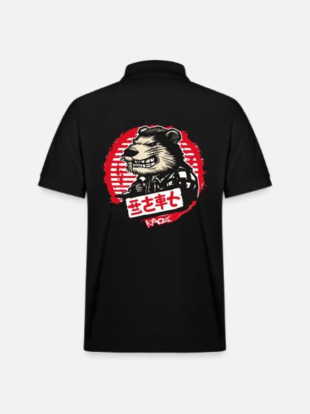 Angry Japanese Yakuza Mole - Stanley/Stella Unisex Organic Polo Shirt PREPSTER - black