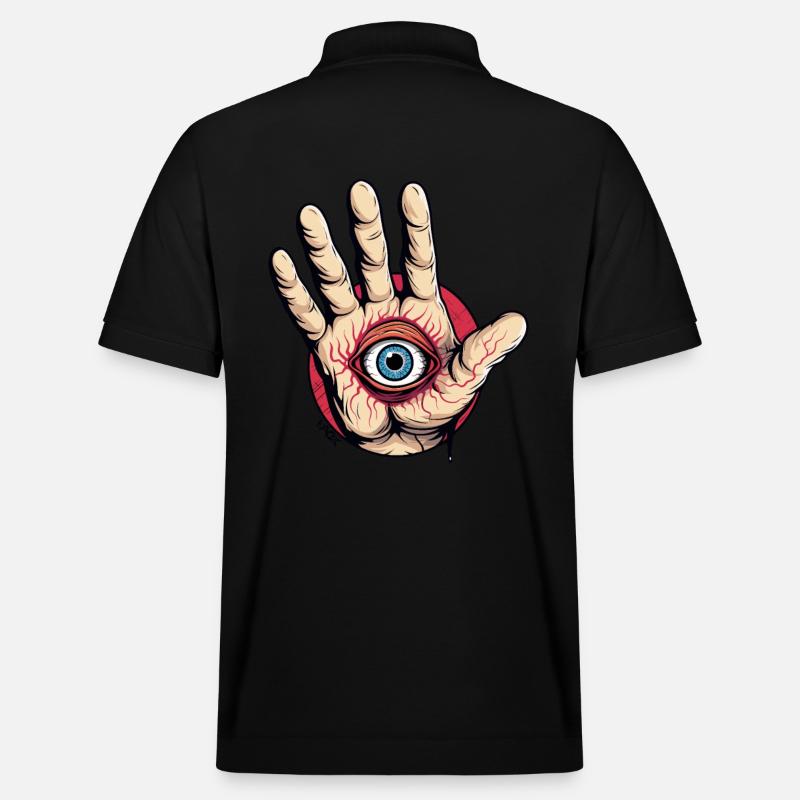 Main avec œil : Attention ! - Polo PREPSTER bio Stanley/Stella Unisexe - noir