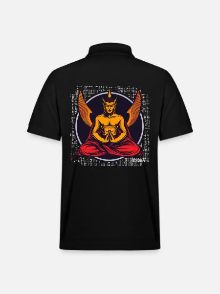 The Evil Side of the Buddha with Wings - Stanley/Stella Unisex Organic Polo Shirt PREPSTER - black