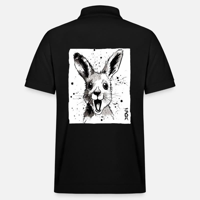 Tinte und Känguru - Stanley/Stella Unisex Bio-Poloshirt PREPSTER - Schwarz