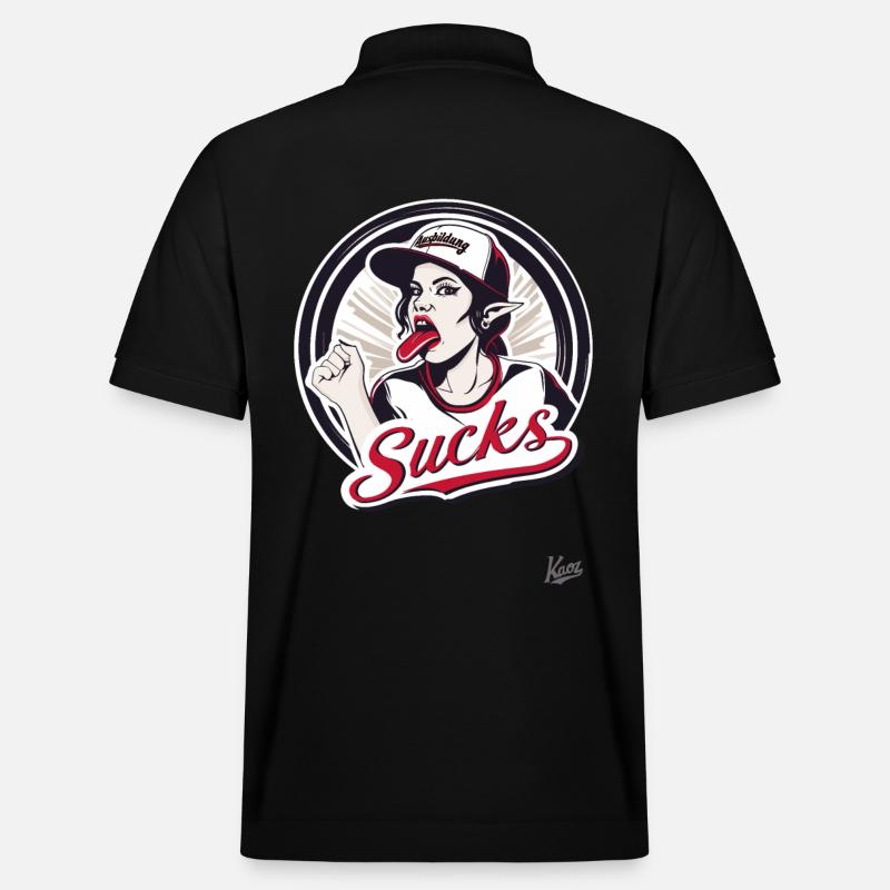 Baseball-Maskottchen-Mädchen: Ausbildung nervt - Stanley/Stella Unisex Bio-Poloshirt PREPSTER - Schwarz