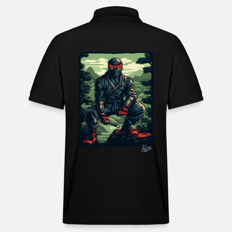 Schwarzer Natur Ninja - Stanley/Stella Unisex Bio-Poloshirt PREPSTER - Schwarz