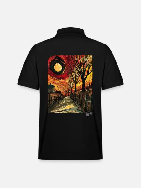Gemälde eines Feldwegs mit Sonne - Stanley/Stella Unisex Bio-Poloshirt PREPSTER - Schwarz