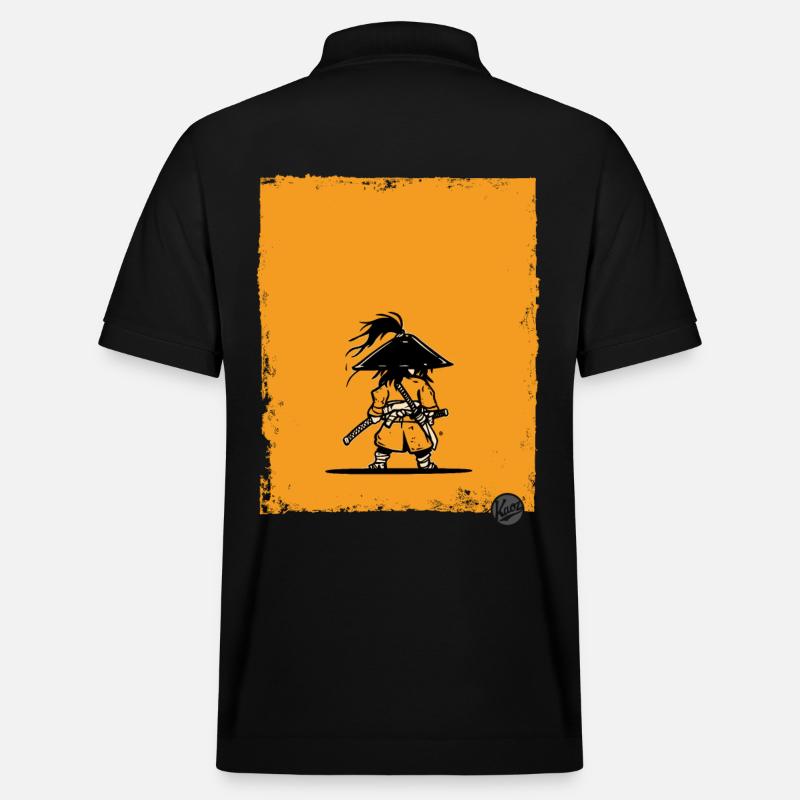 Samurai Style Warrior Silhouette - Stanley/Stella Unisex Organic Polo Shirt PREPSTER - black