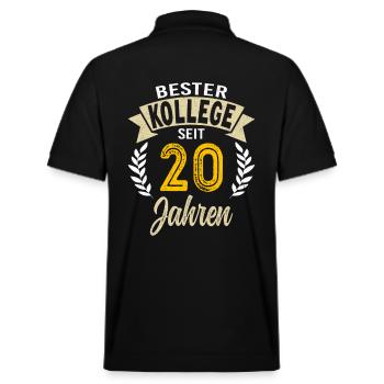 20 Jähriges Dienstjubiläum Firmenjubiläum Geschenk - Stanley/Stella Unisex Bio-Poloshirt PREPSTER - Schwarz - Hinten - Andy (188cm)
