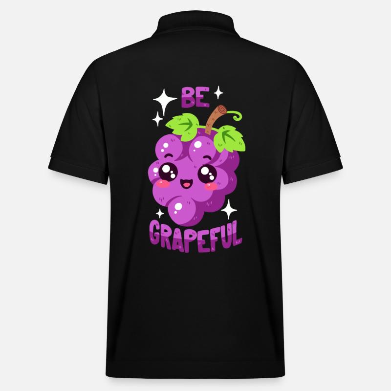 Dankbare Traube, Dankbarkeit, Weintraube - Stanley/Stella Unisex Bio-Poloshirt PREPSTER - Schwarz