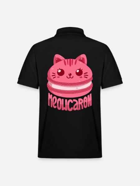 Meowcaron - Stanley/Stella Unisex Organic Polo Shirt PREPSTER - black