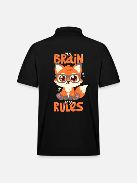 My brain, my rules - Stanley/Stella Unisex Organic Polo Shirt PREPSTER - black