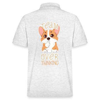 Team Overthinking - Stanley/Stella Unisex Bio-Poloshirt PREPSTER - Weiß meliert - Hinten - Andy (188cm)