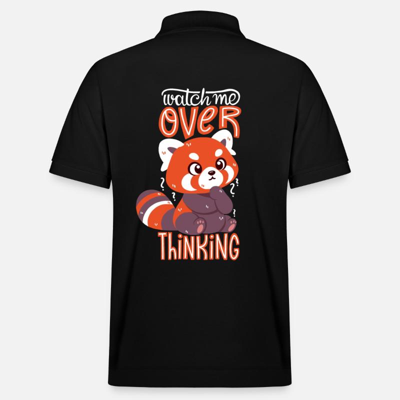 Overthinking Red Panda - Stanley/Stella Unisex Bio-Poloshirt PREPSTER - Schwarz