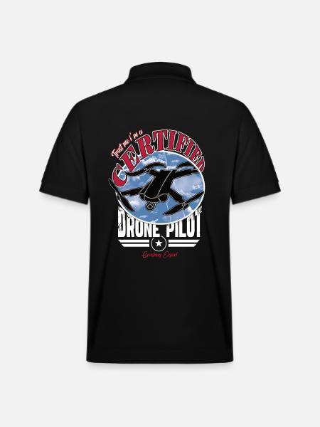 Certified Copter Drone Pilot Captain - Stanley/Stella Unisex Organic Polo Shirt PREPSTER - black