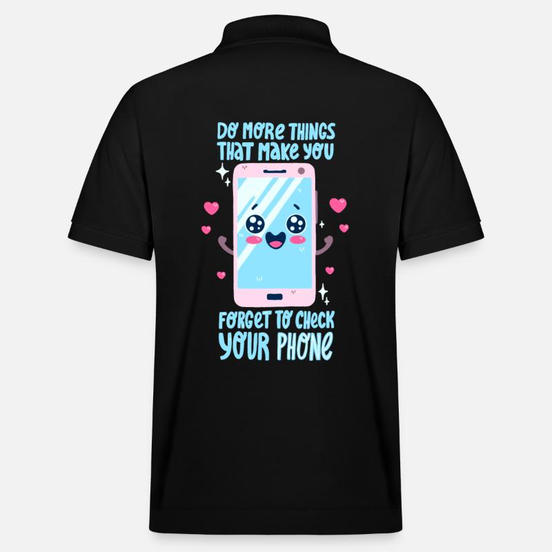 Smartphone Spruch - Stanley/Stella Unisex Bio-Poloshirt PREPSTER - Schwarz