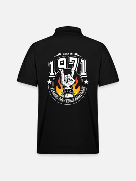 1971 Birthday, rocks everything - Stanley/Stella Unisex Organic Polo Shirt PREPSTER - black