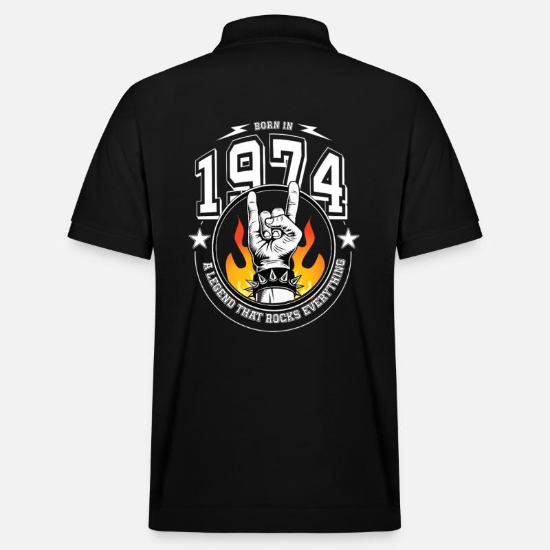 1974 Anniversaire, tout bascule - Polo PREPSTER bio Stanley/Stella Unisexe - noir