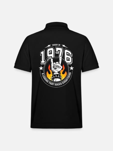 1976 Birthday, rocks everything - Stanley/Stella Unisex Organic Polo Shirt PREPSTER - black