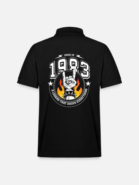 1983 Birthday, rocks everything - Stanley/Stella Unisex Organic Polo Shirt PREPSTER - black