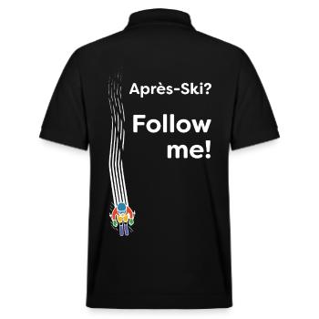 Après Ski – Follow me! Party Schifahren Spruch - Stanley/Stella Unisex Bio-Poloshirt PREPSTER - Schwarz - Hinten - Andy (188cm)