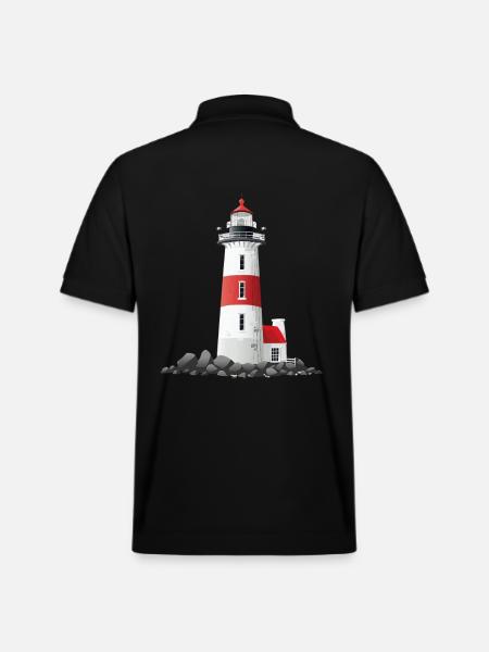 Lighthouse On The Rocky Coast - Stanley/Stella Unisex Organic Polo Shirt PREPSTER - black