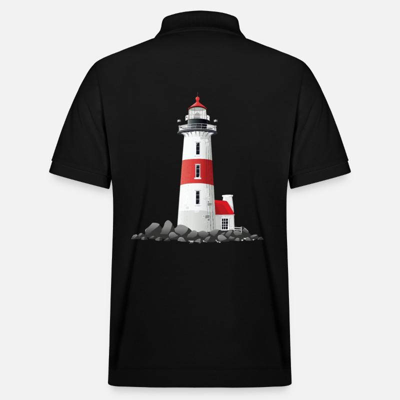 Phare sur la côte rocheuse - Polo PREPSTER bio Stanley/Stella Unisexe - noir