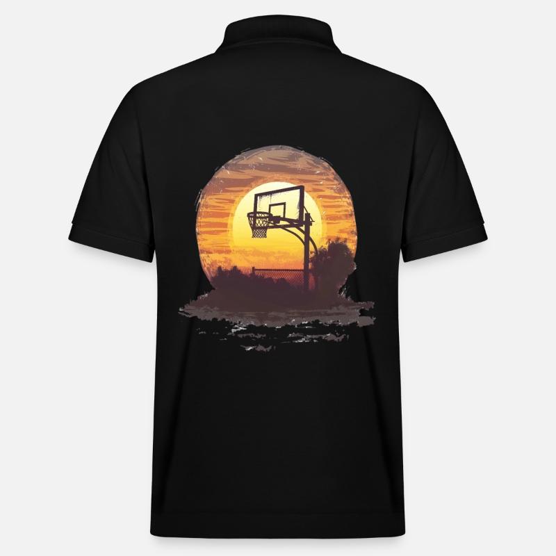 Silhouette de basket-ball Sunrise - Polo PREPSTER bio Stanley/Stella Unisexe - noir