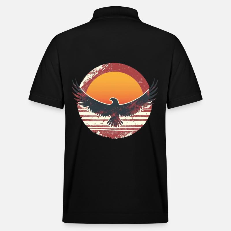 Sublime eagle in sunset - Stanley/Stella Unisex Organic Polo Shirt PREPSTER - black