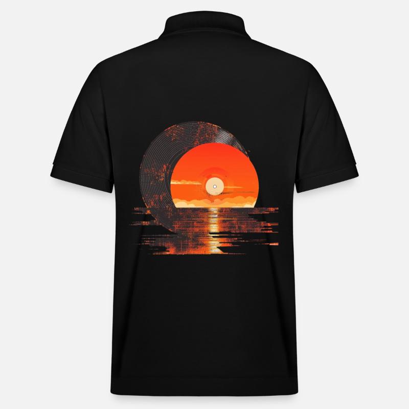 Vinyle Coucher de soleil Réflexion - Polo PREPSTER bio Stanley/Stella Unisexe - noir