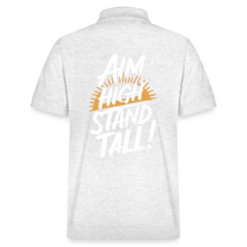 Ahm High Stand Tall Sunrise - Stanley/Stella Unisex Organic Polo Shirt PREPSTER - heather white - Back - Andy (188cm)