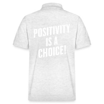 Positivity is a choice - Stanley/Stella Unisex Organic Polo Shirt PREPSTER - heather white - Back - Andy (188cm)