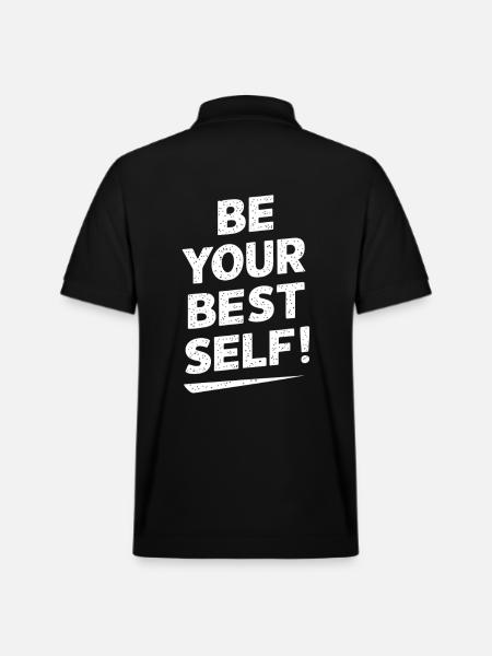 Be Your Best Version Motivation - Stanley/Stella Unisex Organic Polo Shirt PREPSTER - black