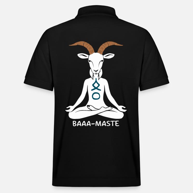 Entspannte Ziege Baaa-Maste Yoga Pose - Stanley/Stella Unisex Bio-Poloshirt PREPSTER - Schwarz