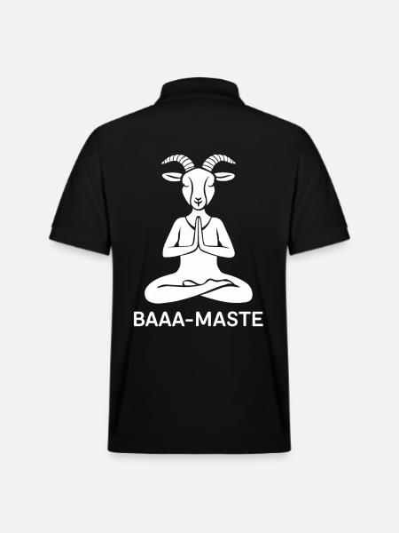 Baaa-Maste Goats Yoga Relaxation - Stanley/Stella Unisex Organic Polo Shirt PREPSTER - black
