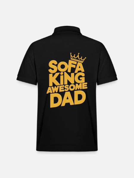 Sofa King Awesome Dad - Stanley/Stella Unisex Organic Polo Shirt PREPSTER - black
