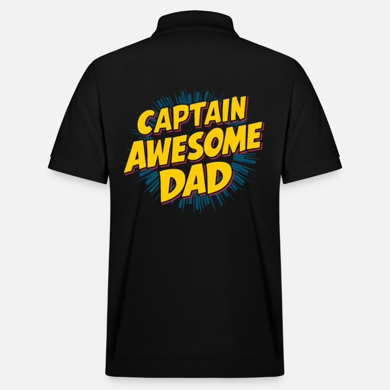 Captain Awesome Dad Unique Style - Polo PREPSTER bio Stanley/Stella Unisexe - noir