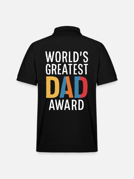 World's Greatest Dad Award - Stanley/Stella Unisex Organic Polo Shirt PREPSTER - black