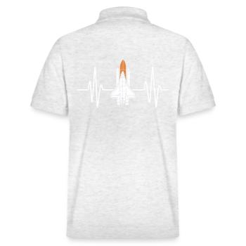 Fascination pour la navette spatiale Heartbeat - Polo PREPSTER bio Stanley/Stella Unisexe - blanc chiné - Dos - Andy (188cm)