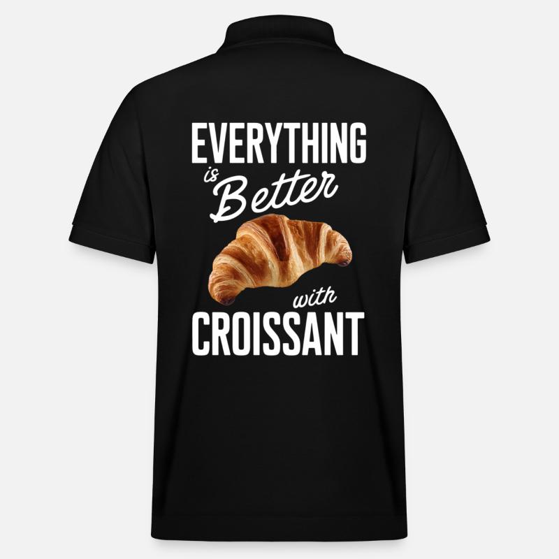 Tout est meilleur avec croissant - Polo PREPSTER bio Stanley/Stella Unisexe - noir