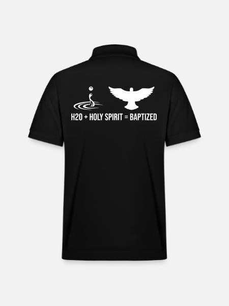 Water + Holy Spirit = Baptized - Stanley/Stella Unisex Organic Polo Shirt PREPSTER - black