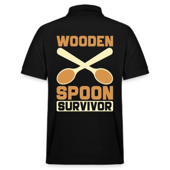 Cuillère en bois Survivor Drôle Design Rétro - Polo PREPSTER bio Stanley/Stella Unisexe - noir - Dos - Andy (188cm)