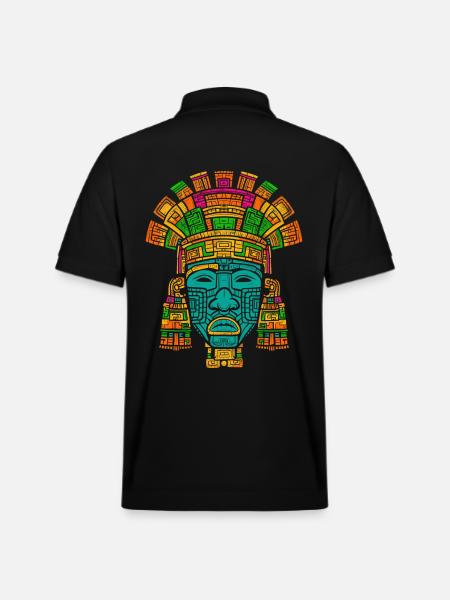 Aztec God Ancient Mythology Tlaloc - Stanley/Stella Unisex Organic Polo Shirt PREPSTER - black