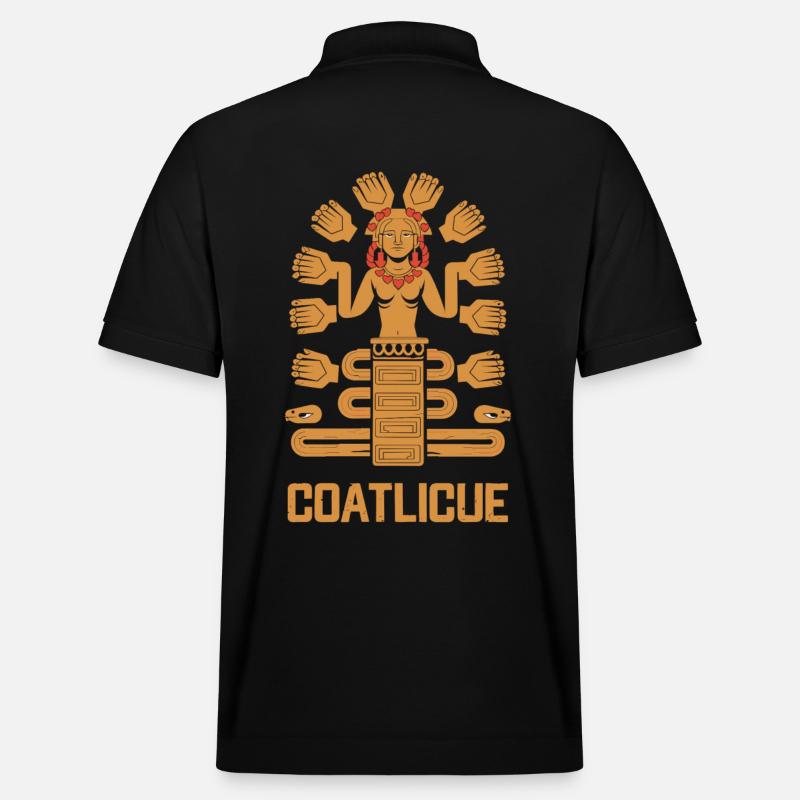 Déesse aztèque Mythologie ancienne Coatlicue - Polo PREPSTER bio Stanley/Stella Unisexe - noir