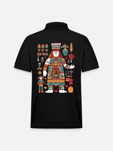 Itzamna Maya God Mayan Mythology - Stanley/Stella Unisex Organic Polo Shirt PREPSTER - black