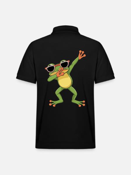 Cool Dancing Frog With Sunglasses - Stanley/Stella Unisex Organic Polo Shirt PREPSTER - black