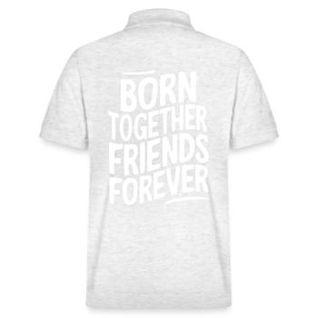 Zwillinge: Geboren Zusammen Freunde Für Immer - Stanley/Stella Unisex Bio-Poloshirt PREPSTER - Weiß meliert - Hinten - Andy (188cm)