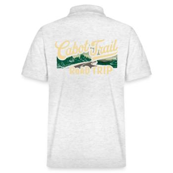 Cabot Trail Road Trip Scenery - Stanley/Stella Unisex Organic Polo Shirt PREPSTER - heather white - Back - Andy (188cm)