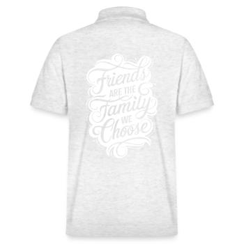 Freunde Sind Die Familie, Die Wir Wählen - Stanley/Stella Unisex Bio-Poloshirt PREPSTER - Weiß meliert - Hinten - Andy (188cm)