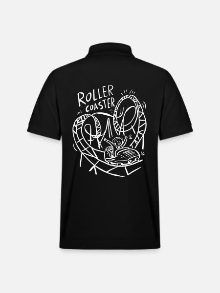 Roller Coaster Adventure Graphics Fun - Stanley/Stella Unisex Organic Polo Shirt PREPSTER - black
