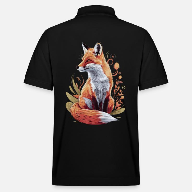 Renard Design Artistique Fleurs - Polo PREPSTER bio Stanley/Stella Unisexe - noir